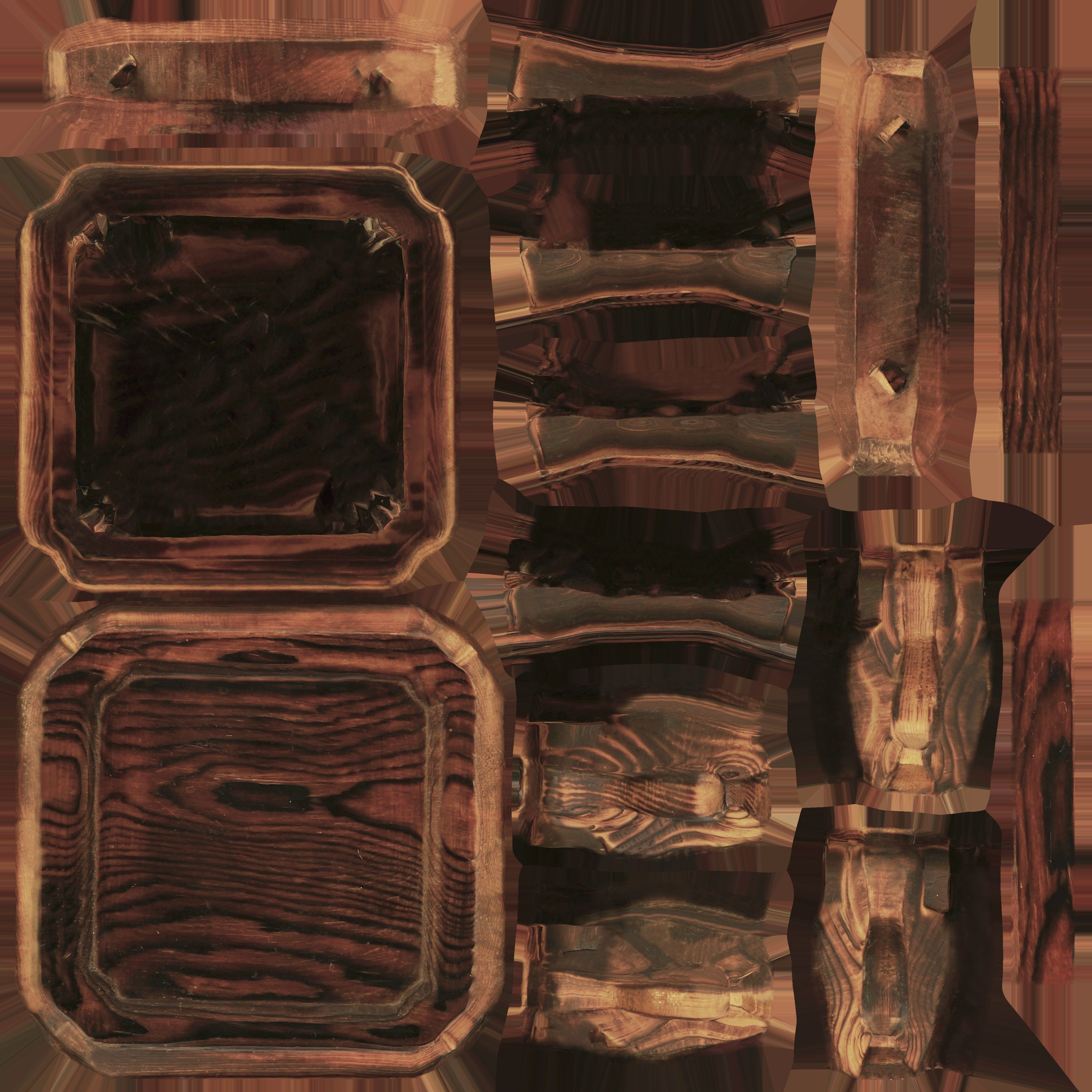 Game Ready Traditional Wooden Mini Table Low-poly 3D model_18