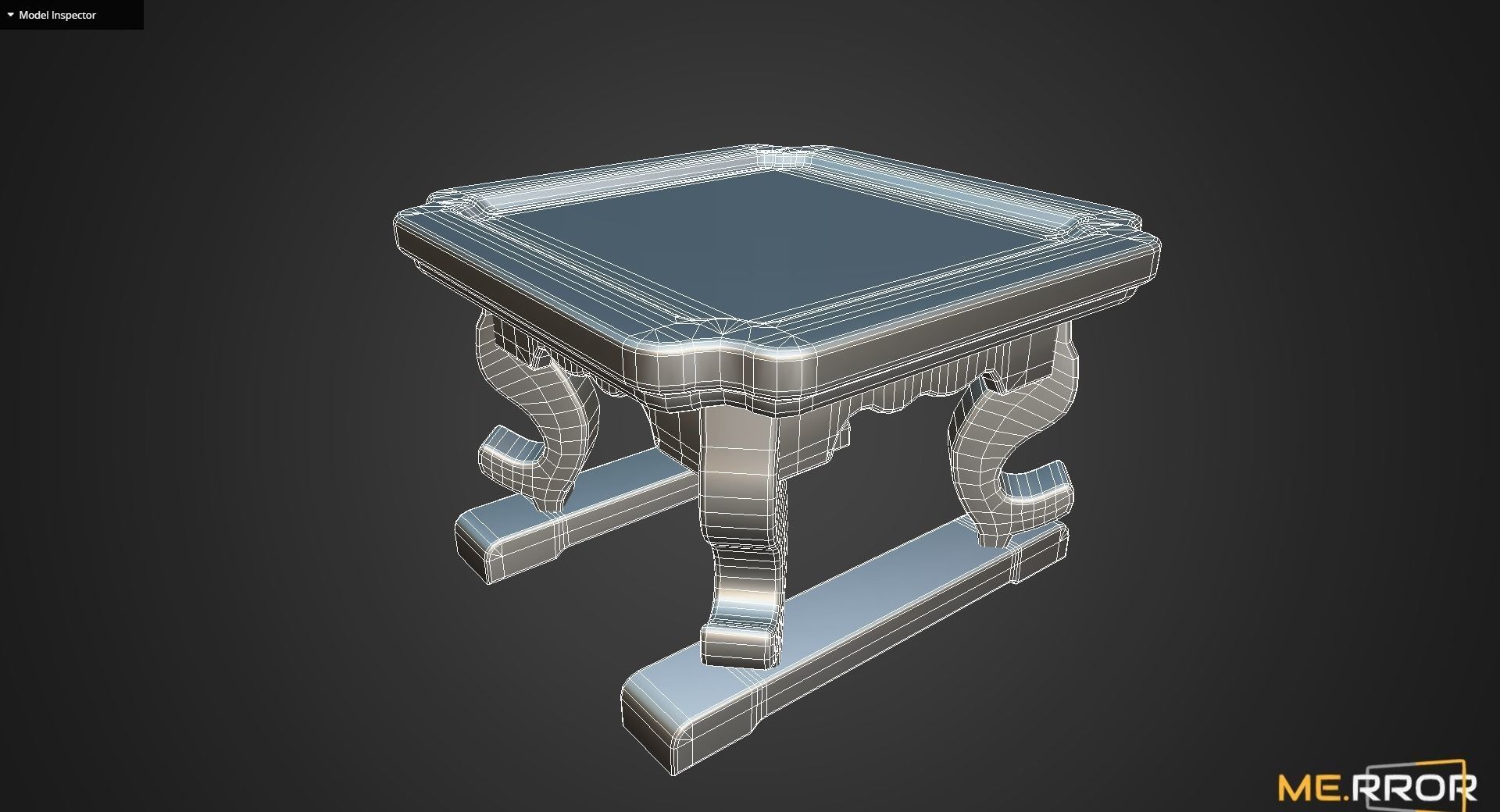 Game Ready Traditional Wooden Mini Table Low-poly 3D model_11