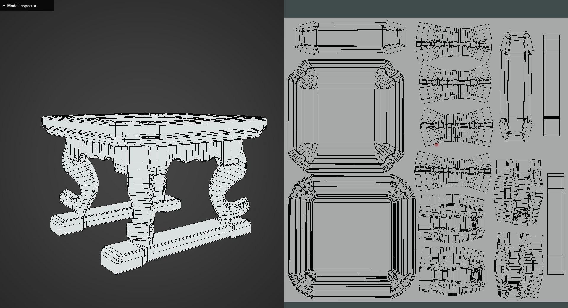 Game Ready Traditional Wooden Mini Table Low-poly 3D model_13