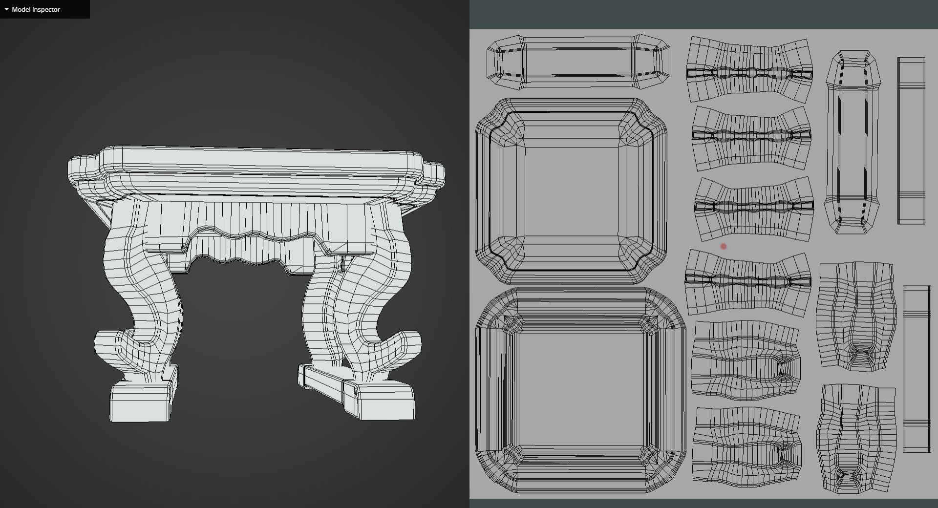 Game Ready Traditional Wooden Mini Table Low-poly 3D model_14