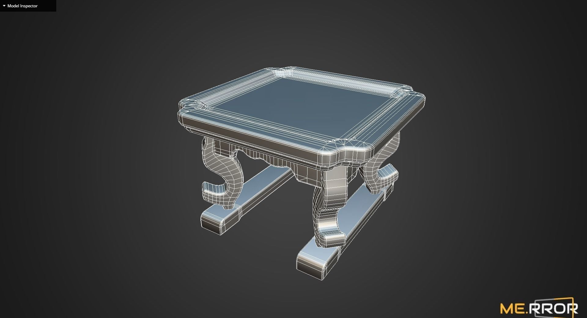 Game Ready Traditional Wooden Mini Table Low-poly 3D model_12