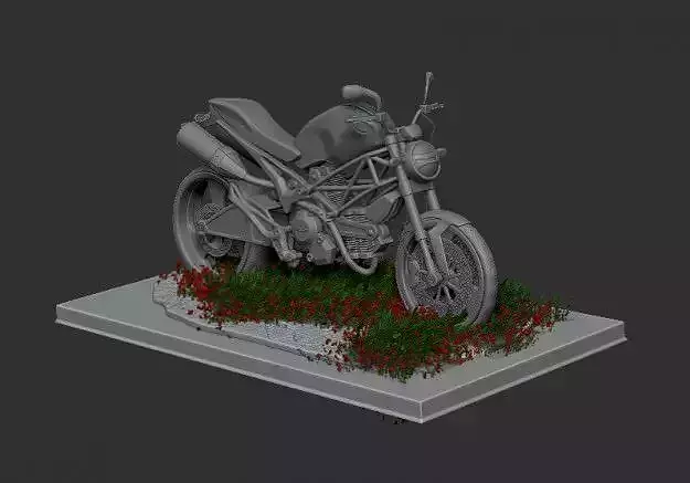 Motorcycle with flowers