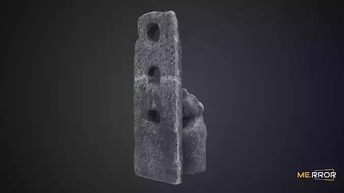 Game Ready Traditional Tombstone of Jeju Island Low-poly 3D model