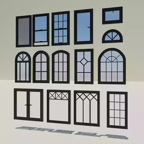 A collection of windows 3D model