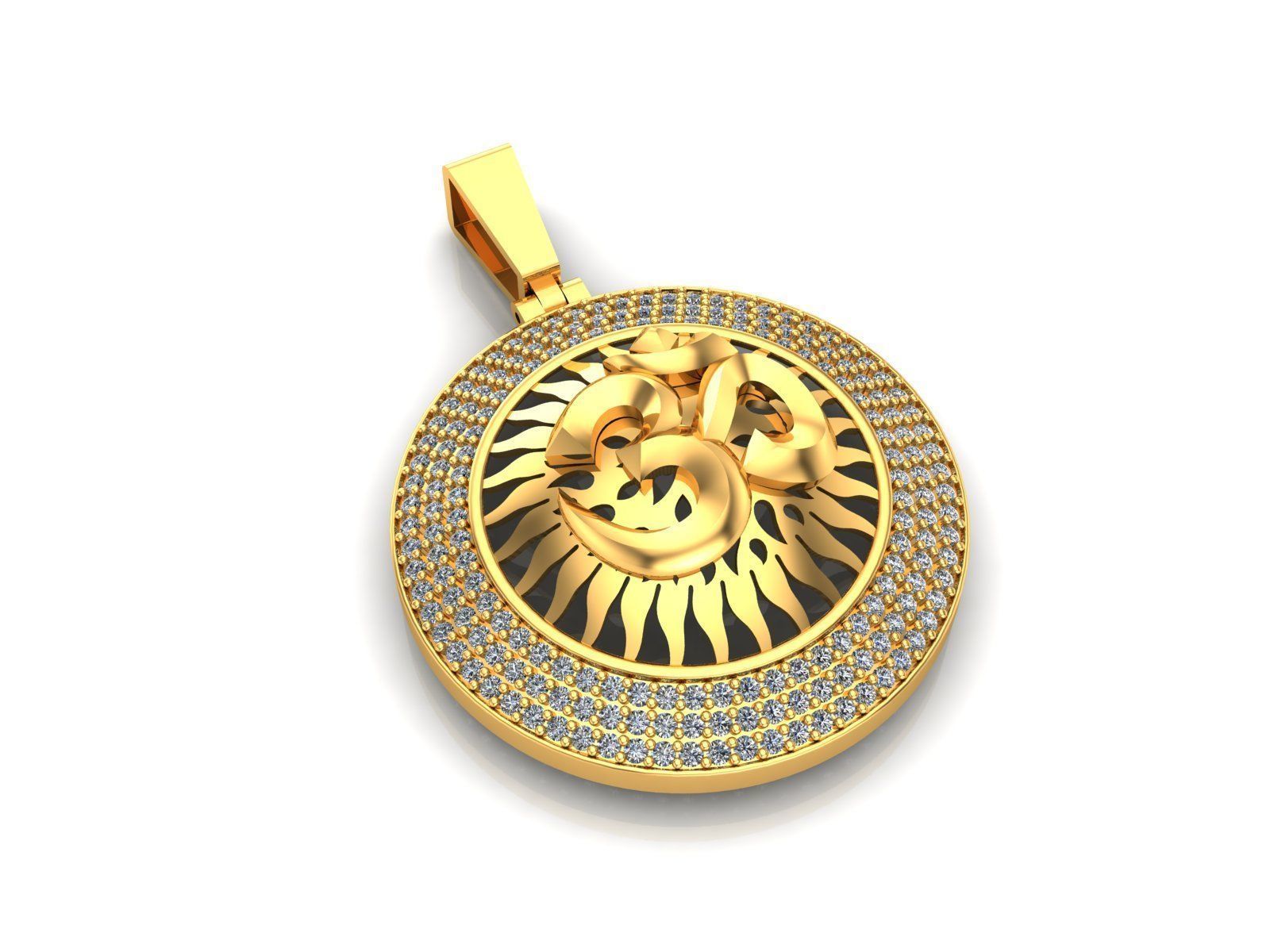 0133 - OM DIAMOND PENDANT 3D print model_1