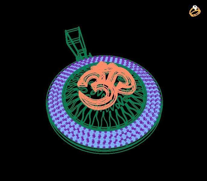 0133 - OM DIAMOND PENDANT 3D print model_2