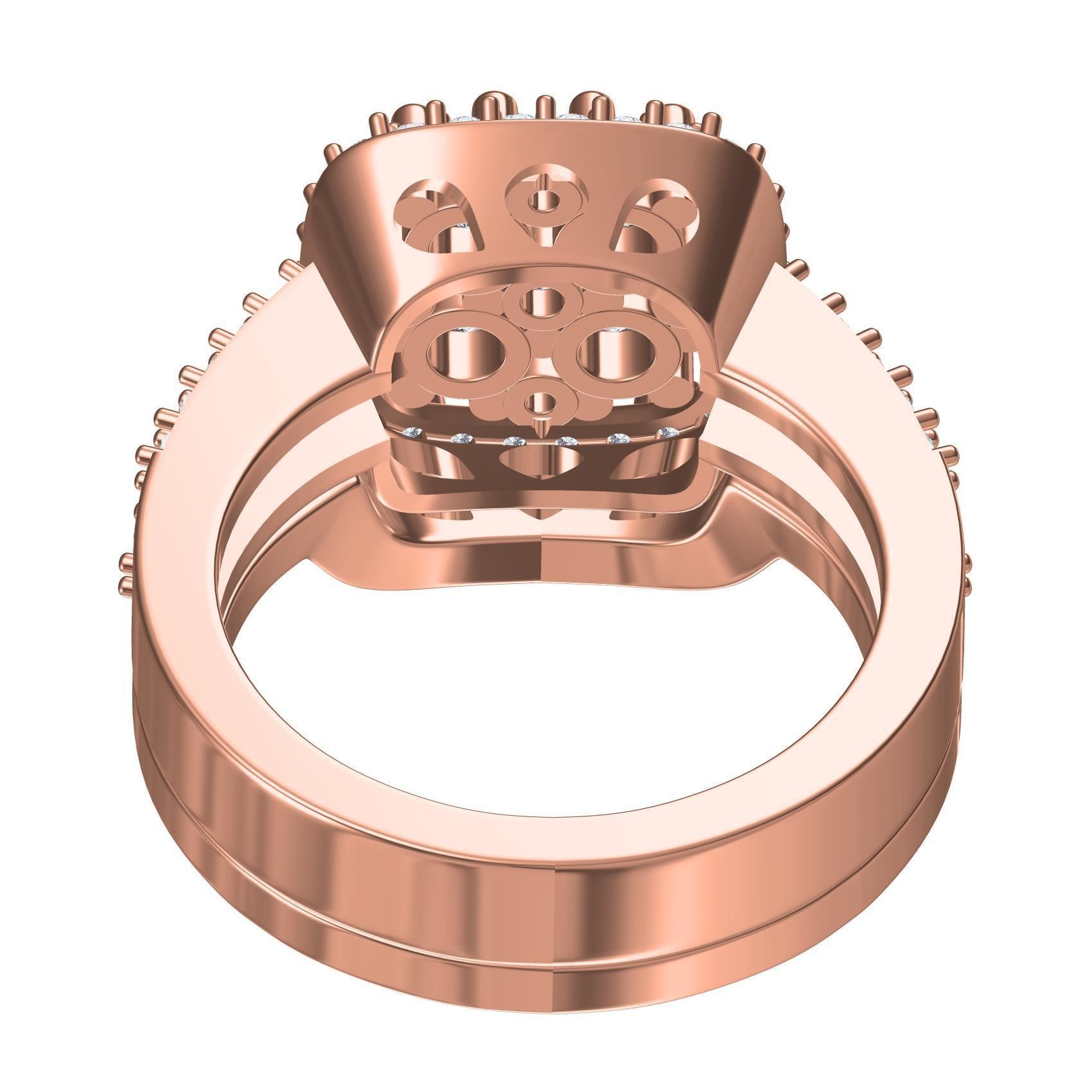 Beautiful Round Diamond Solitaire Ring with Band 3D print model_7