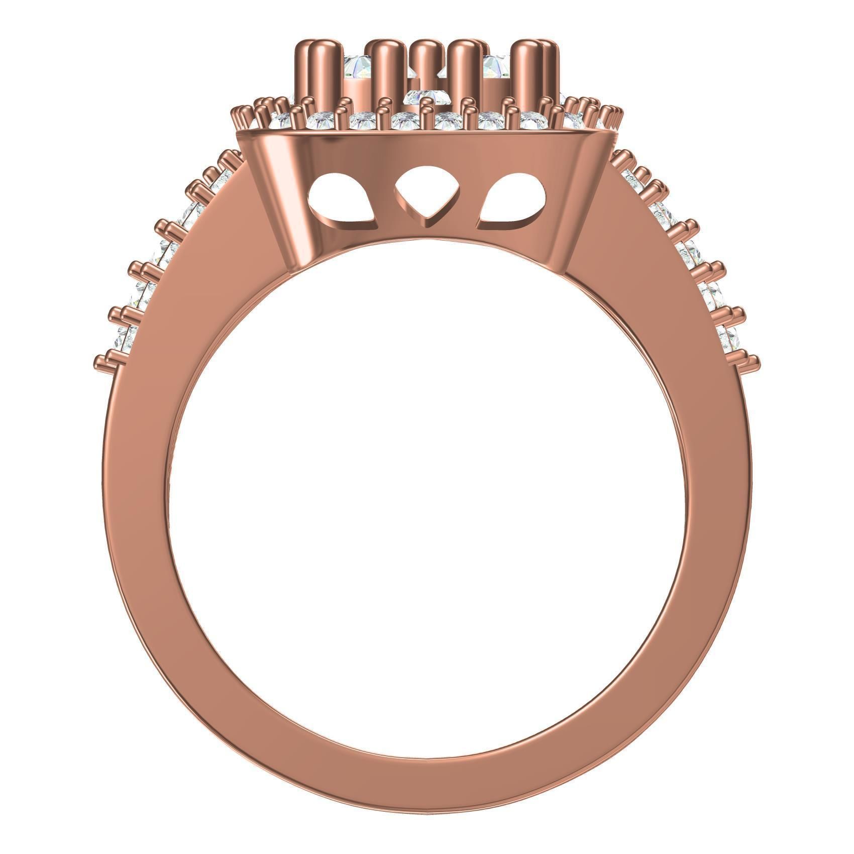 Beautiful Round Diamond Solitaire Ring with Band 3D print model_5