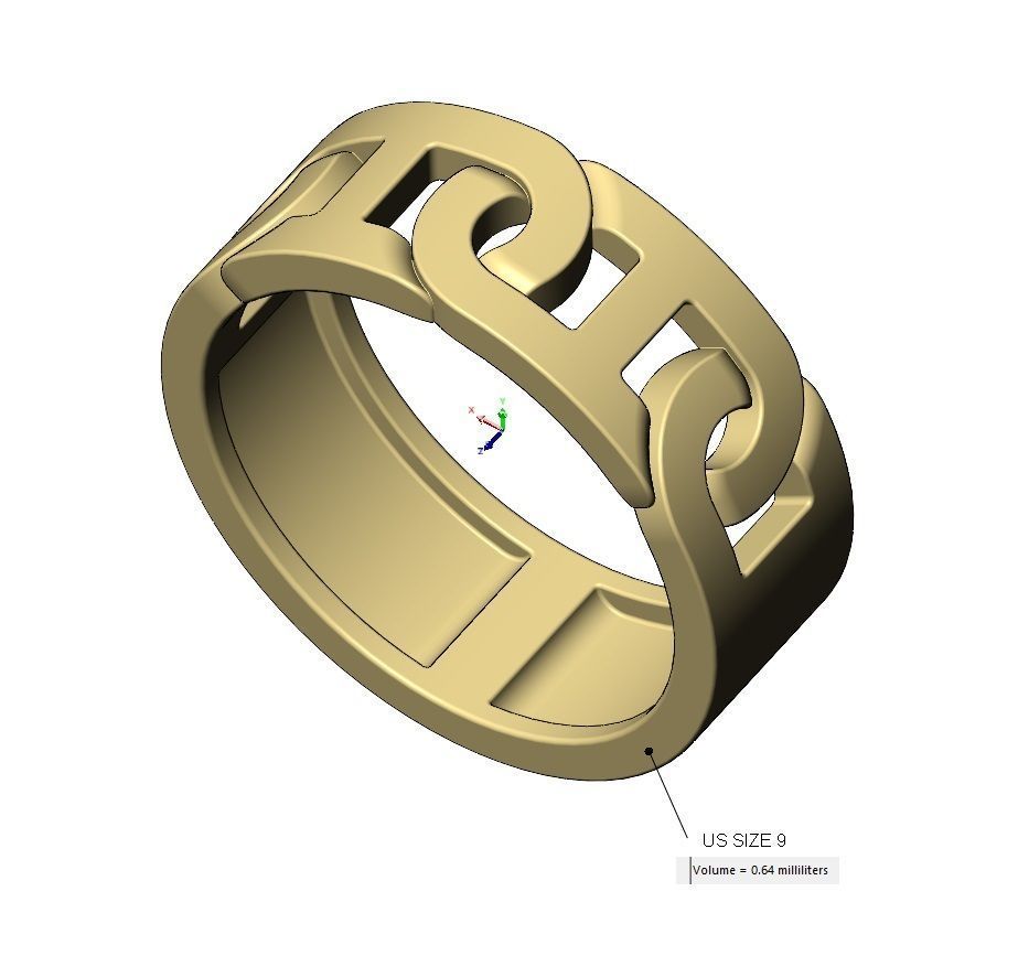 D link chain 8mm band US sizes 6to9 3D print model_12