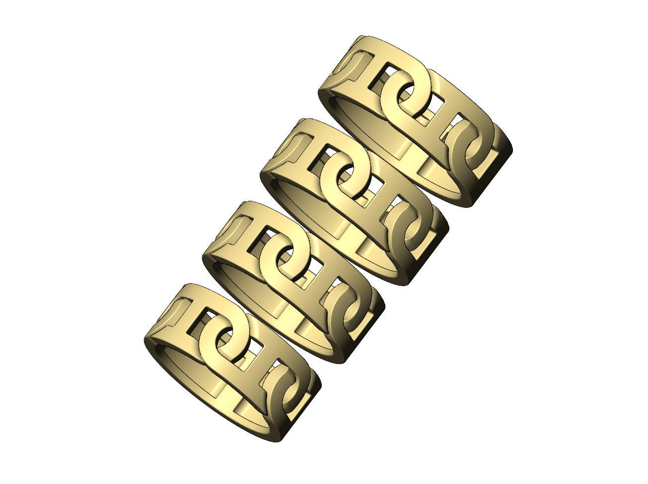 D link chain 8mm band US sizes 6to9 3D print model_4