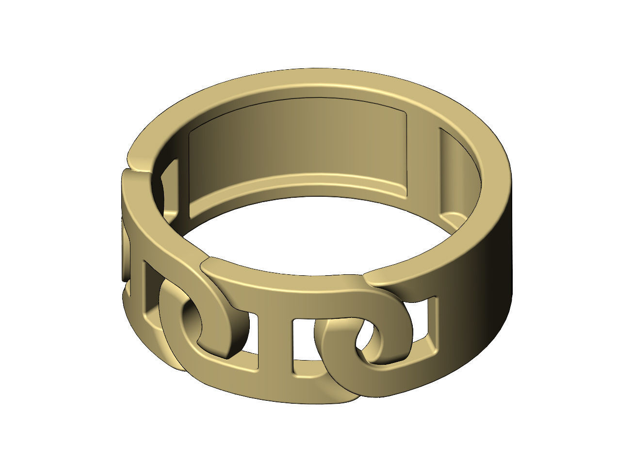 D link chain 8mm band US sizes 6to9 3D print model_6