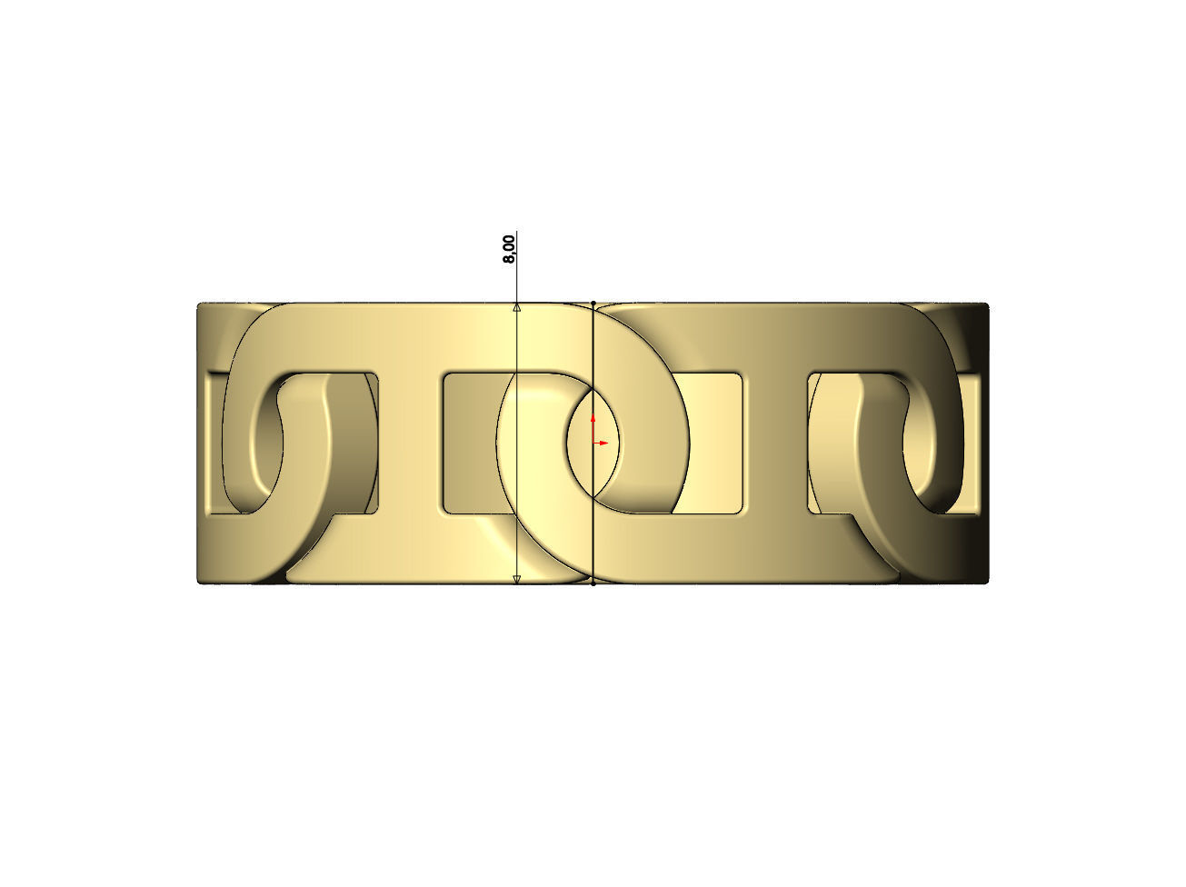 D link chain 8mm band US sizes 6to9 3D print model_8