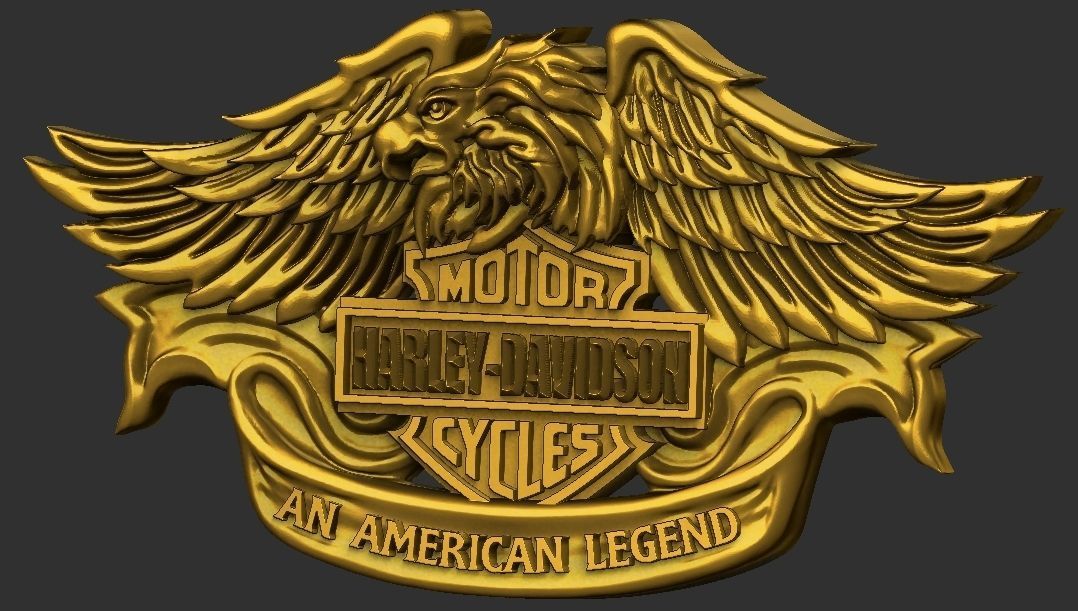 Harley Davidson Eagle Belt Buckle 3D print model_4