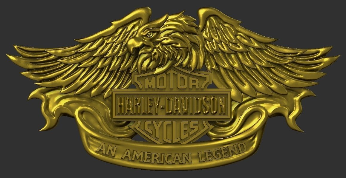 Harley Davidson Eagle Belt Buckle 3D print model_1