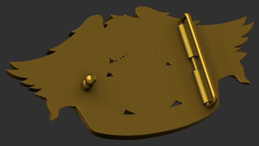 Harley Davidson Eagle Belt Buckle 3D print model_2