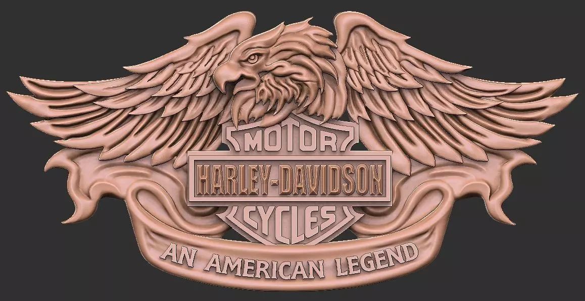 Harley Davidson Eagle Belt Buckle 3D print model_0