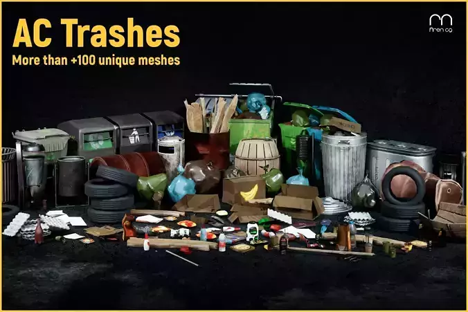 AC Trashes Low-poly 3D model