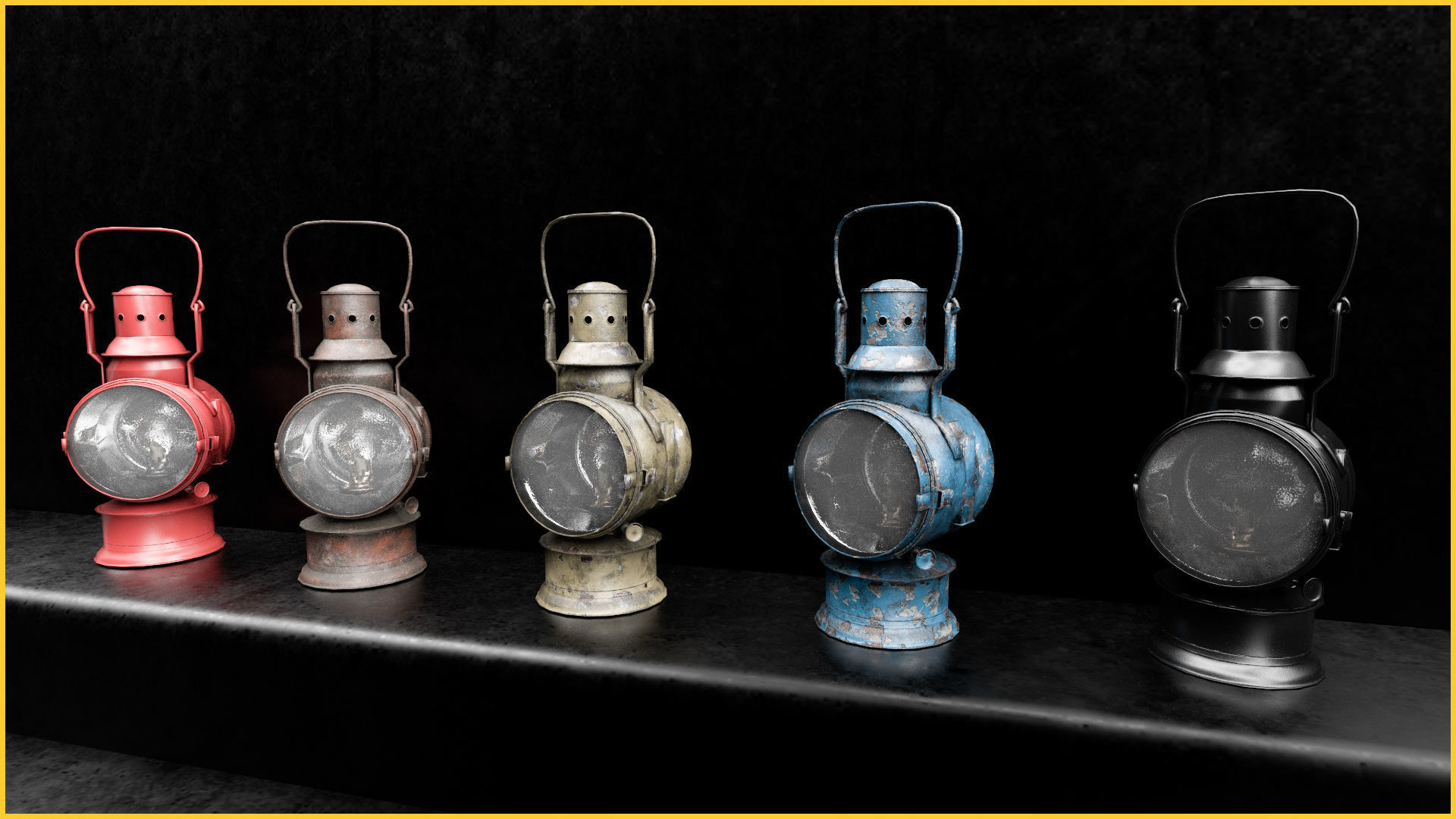 Ac old lantern plus Low-poly 3D model_10