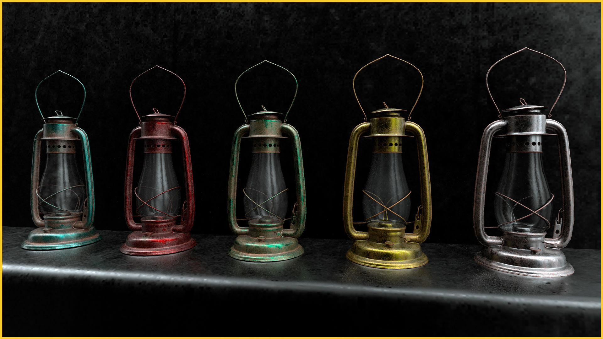 Ac old lantern plus Low-poly 3D model_8