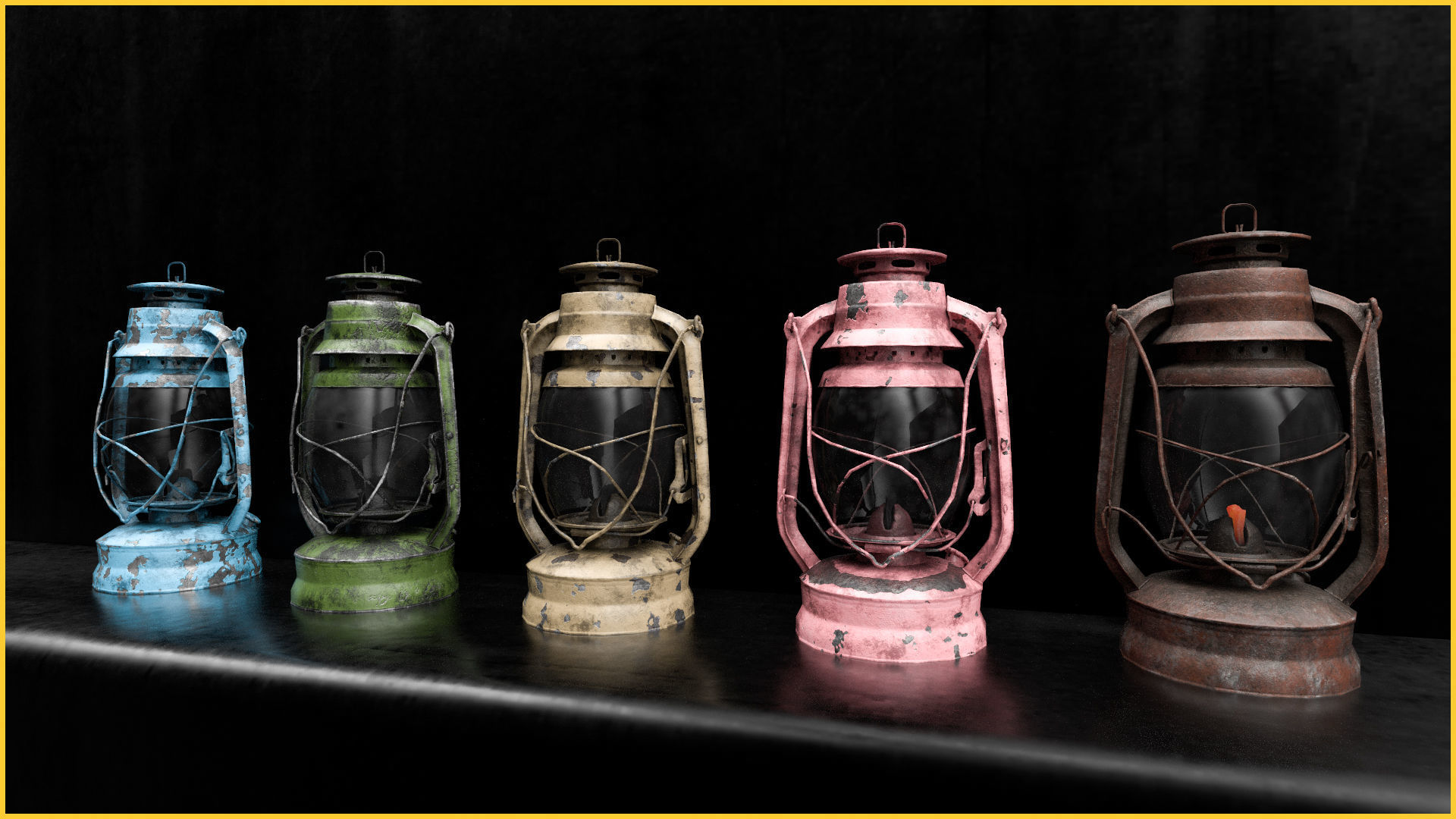 Ac old lantern plus Low-poly 3D model_3