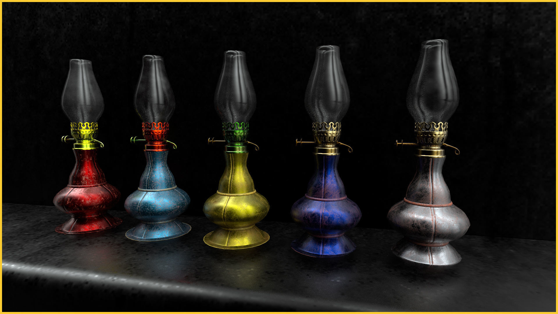 Ac old lantern plus Low-poly 3D model_9