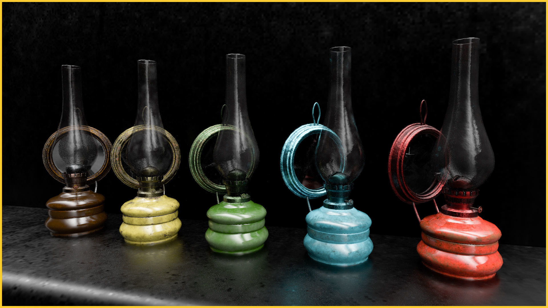 Ac old lantern plus Low-poly 3D model_5