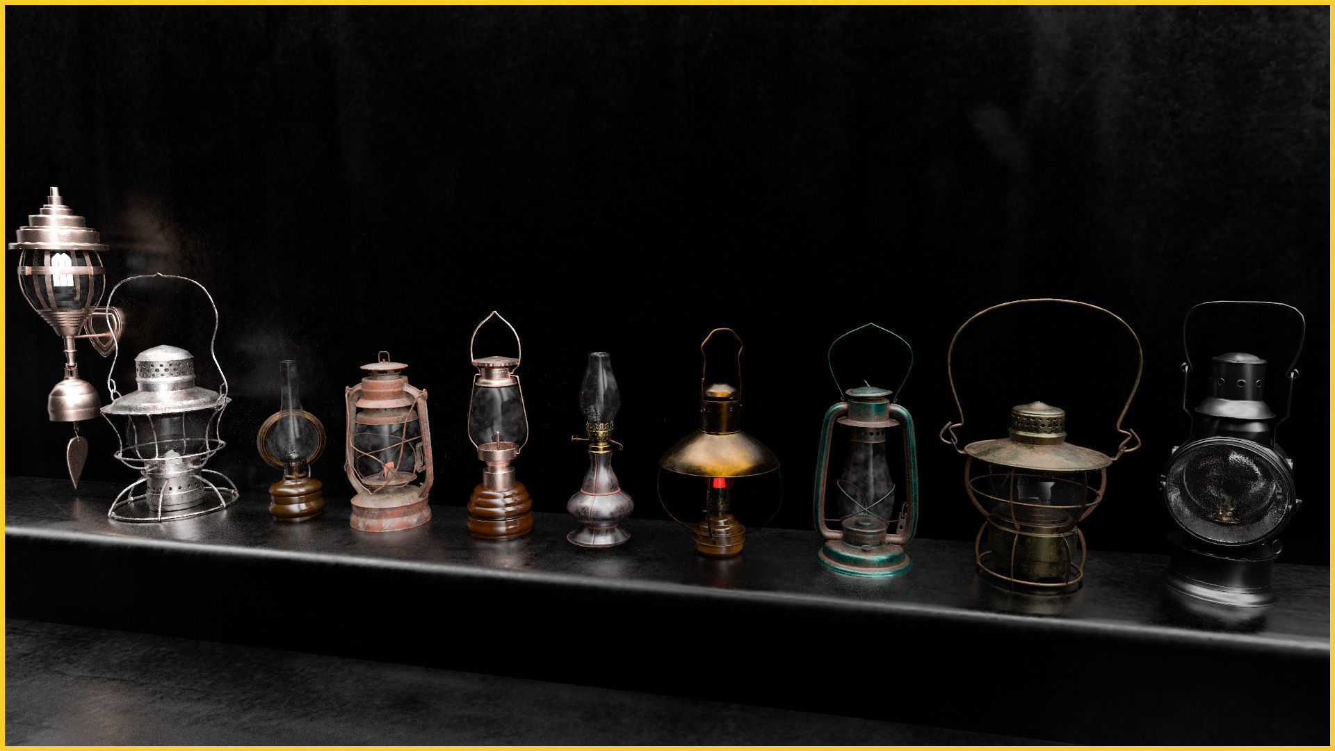 Ac old lantern plus Low-poly 3D model_2