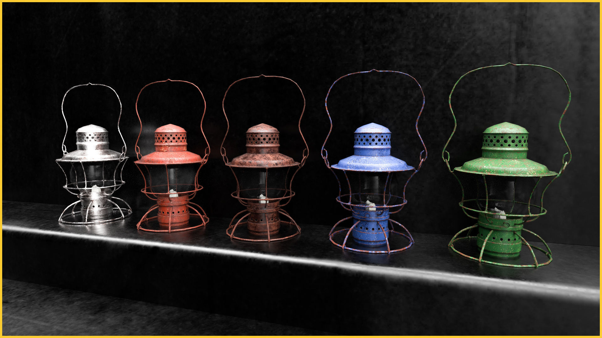 Ac old lantern plus Low-poly 3D model_1