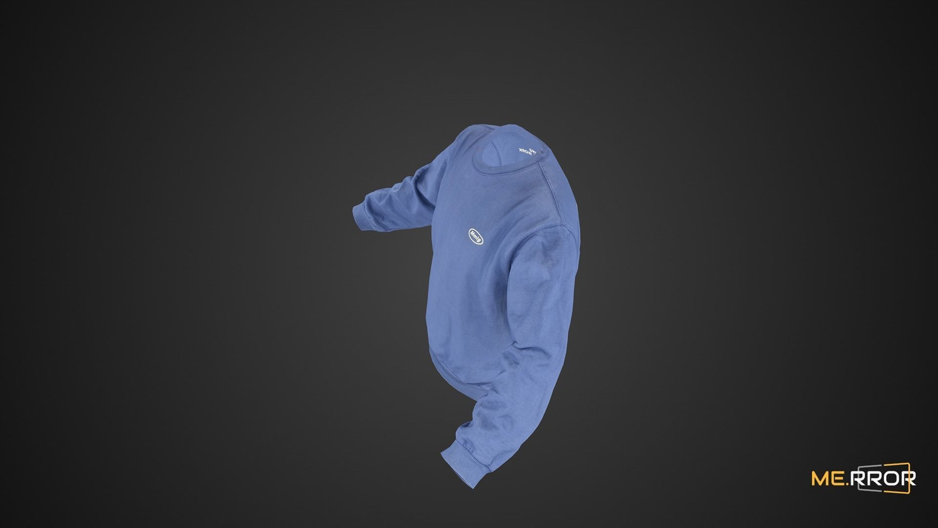 Game Ready Indigo Blue Sweatshirts Low-poly 3D model_6