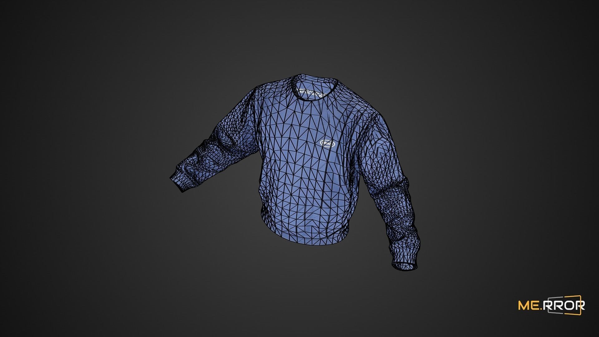 Game Ready Indigo Blue Sweatshirts Low-poly 3D model_8