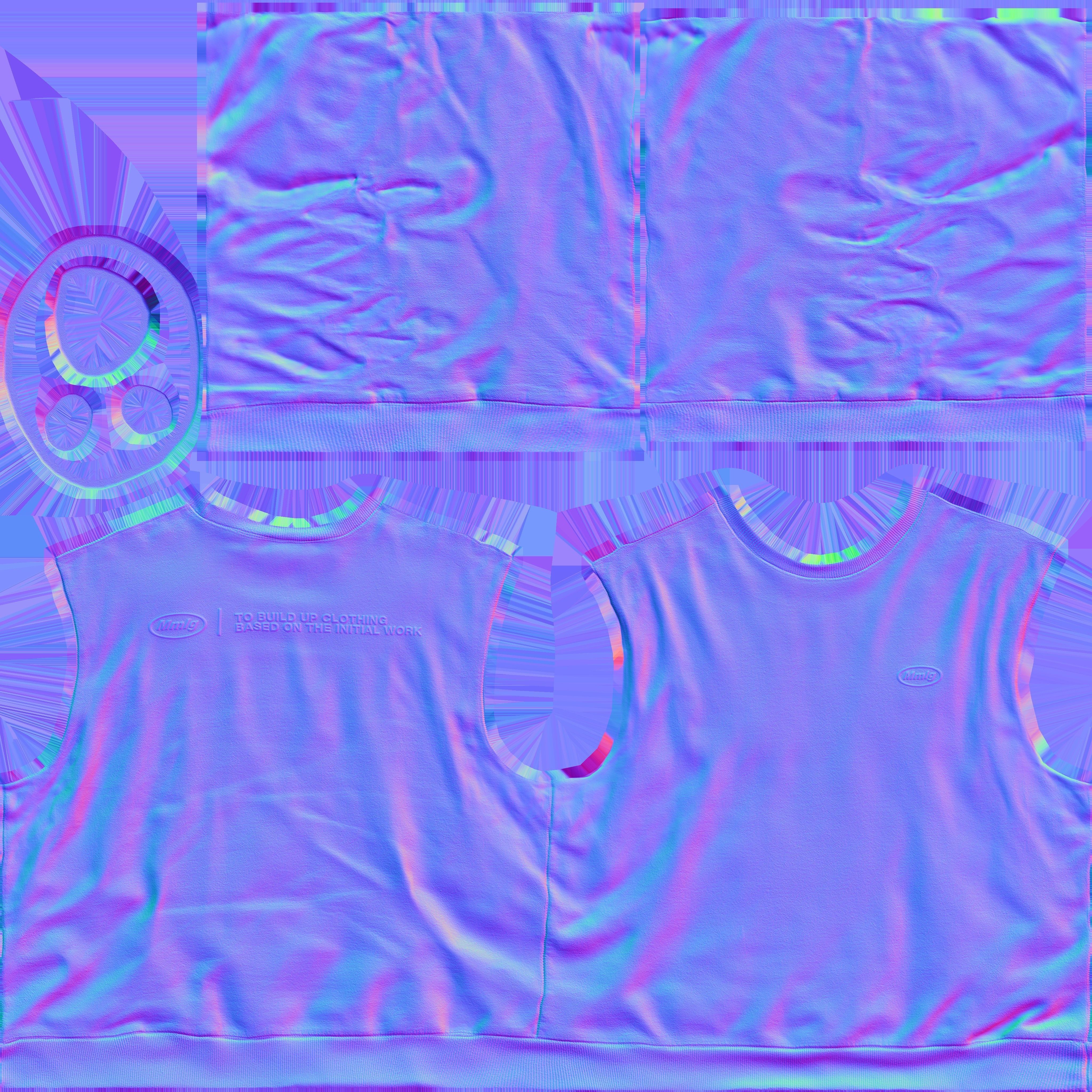 Game Ready Indigo Blue Sweatshirts Low-poly 3D model_18