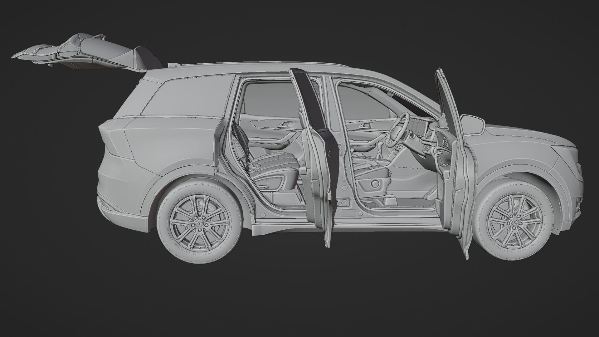 mahindra XUV700 Low-poly 3D model_7