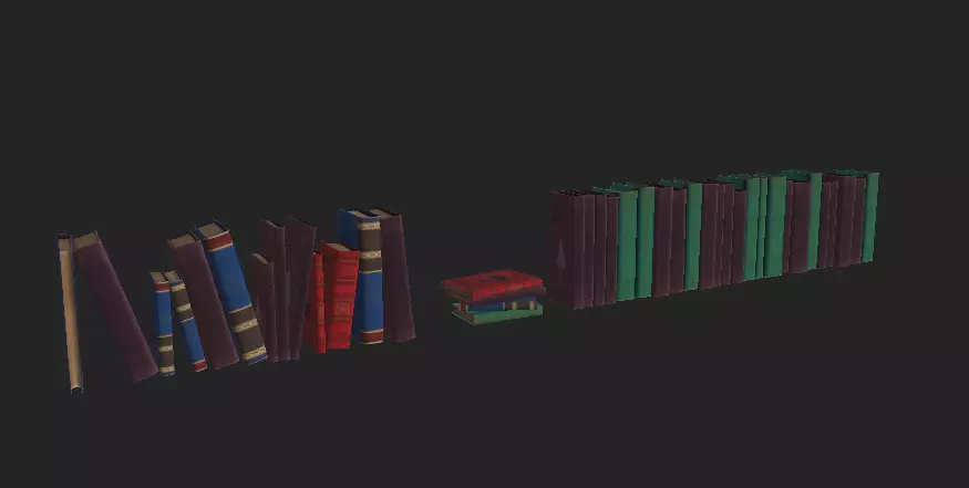 Book pack Low-poly 3D model_0