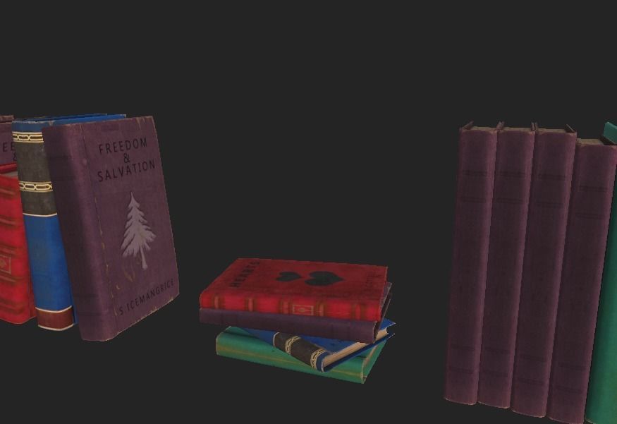 Book pack Low-poly 3D model_2