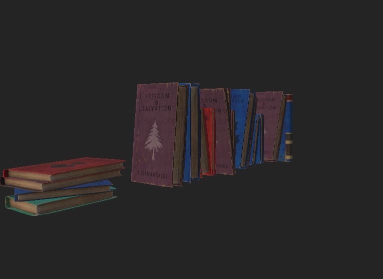 Book pack Low-poly 3D model_5