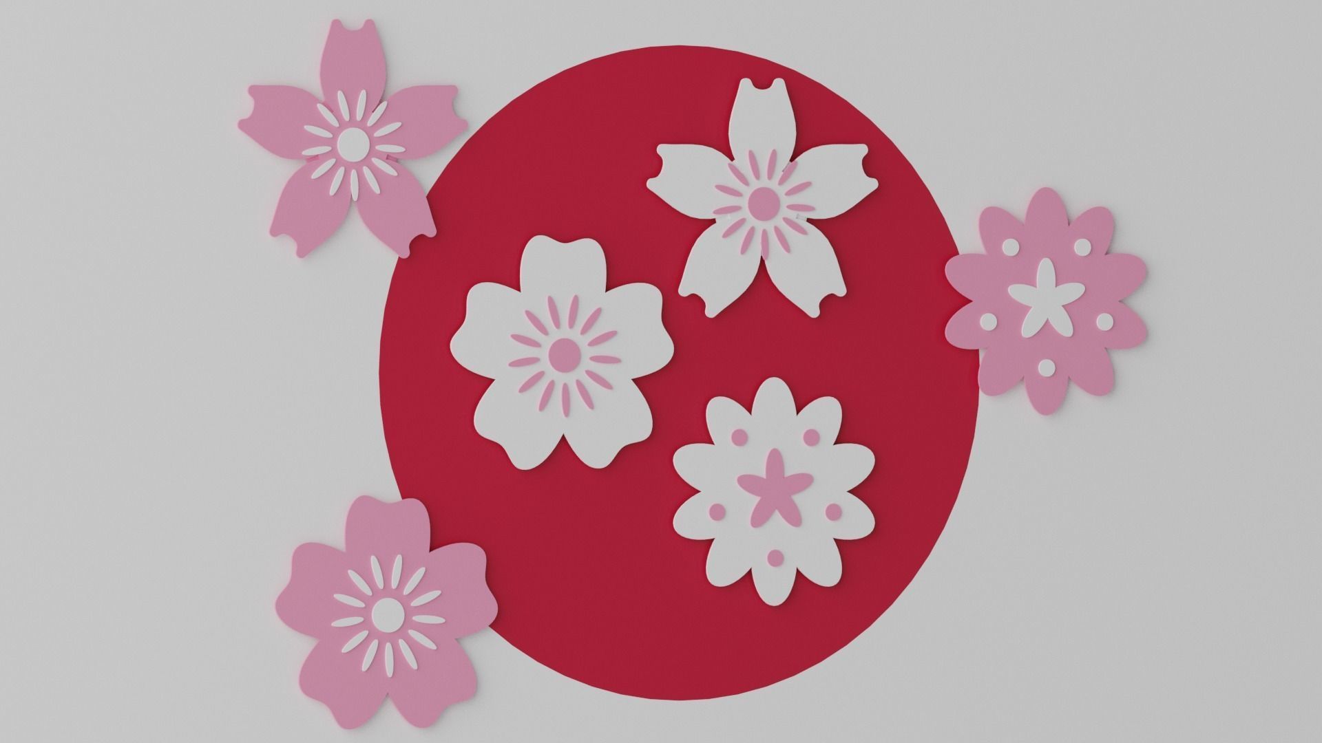 3D model Cartoon Cherry Blossom Flower Sakura VR / AR / low-poly | CGTrader