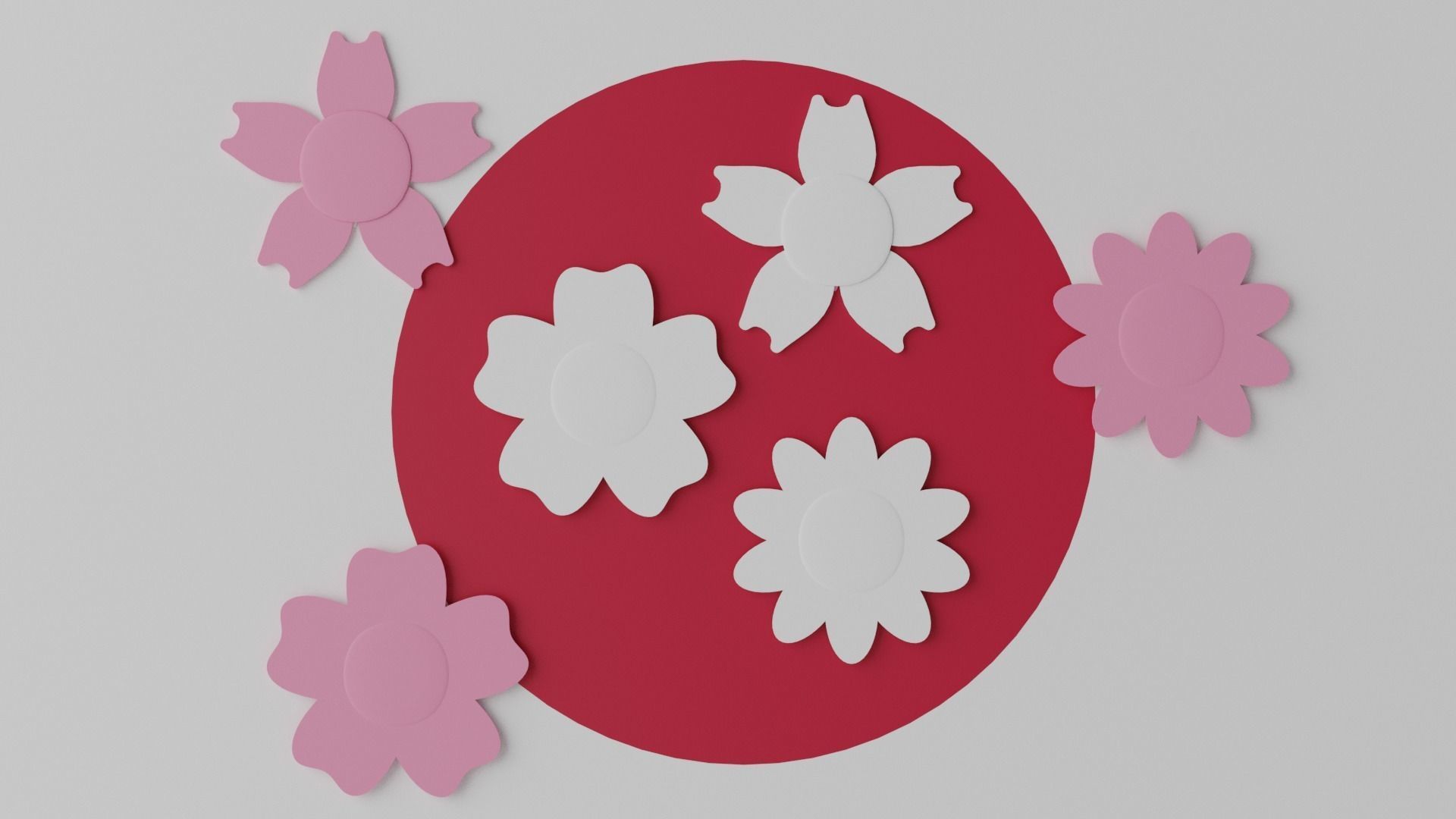 3D model Cartoon Cherry Blossom Flower Sakura VR / AR / low-poly | CGTrader