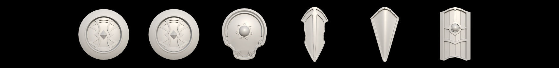 62 Shield Base Mesh Pack Low-poly 3D model_11