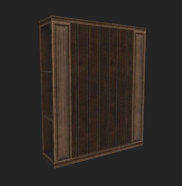 Book Case Low-poly 3D model_5