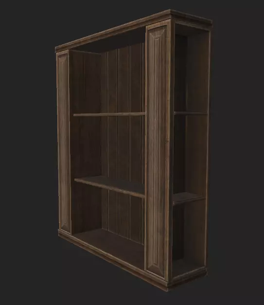 Book Case Low-poly 3D model_0