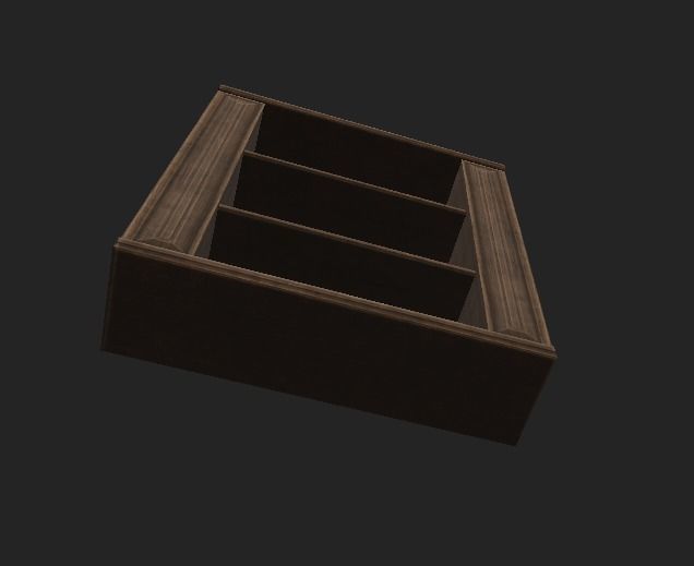Book Case Low-poly 3D model_2