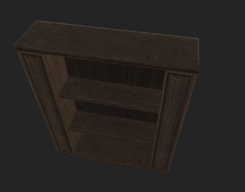Book Case Low-poly 3D model_4