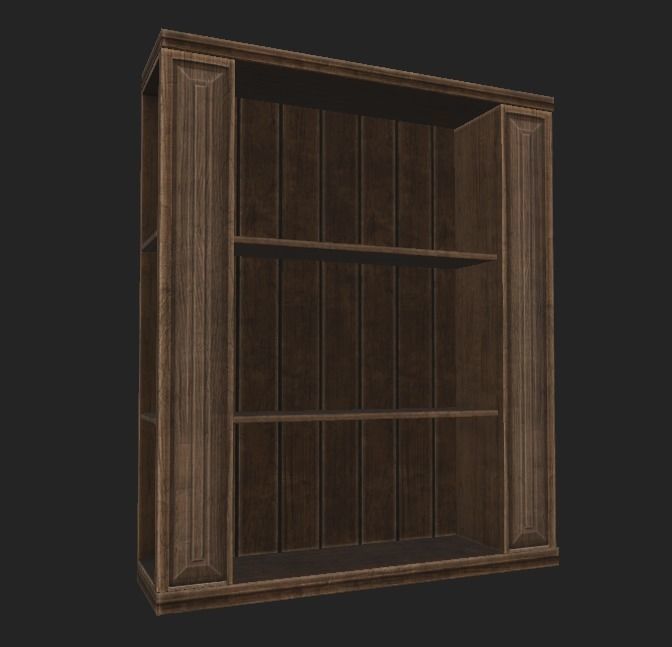 Book Case Low-poly 3D model_3