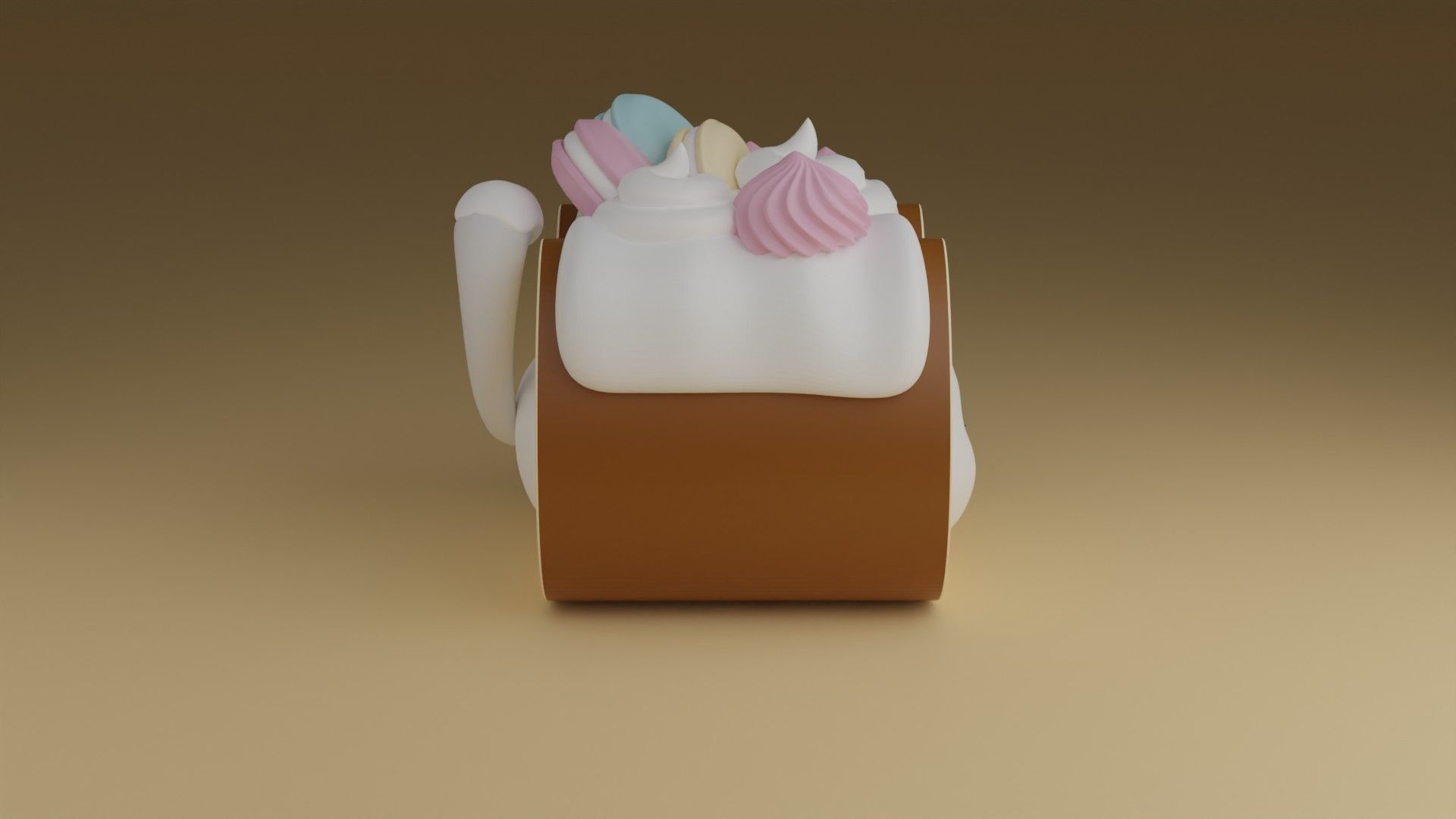 kitty cake 3D print model_8