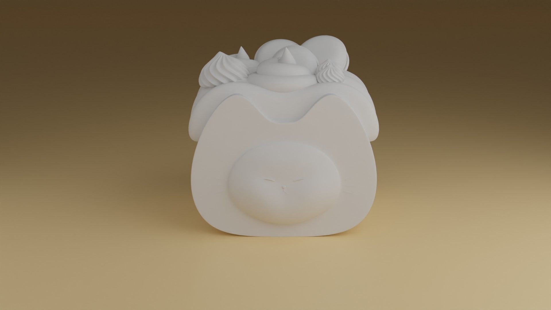 kitty cake 3D print model_1