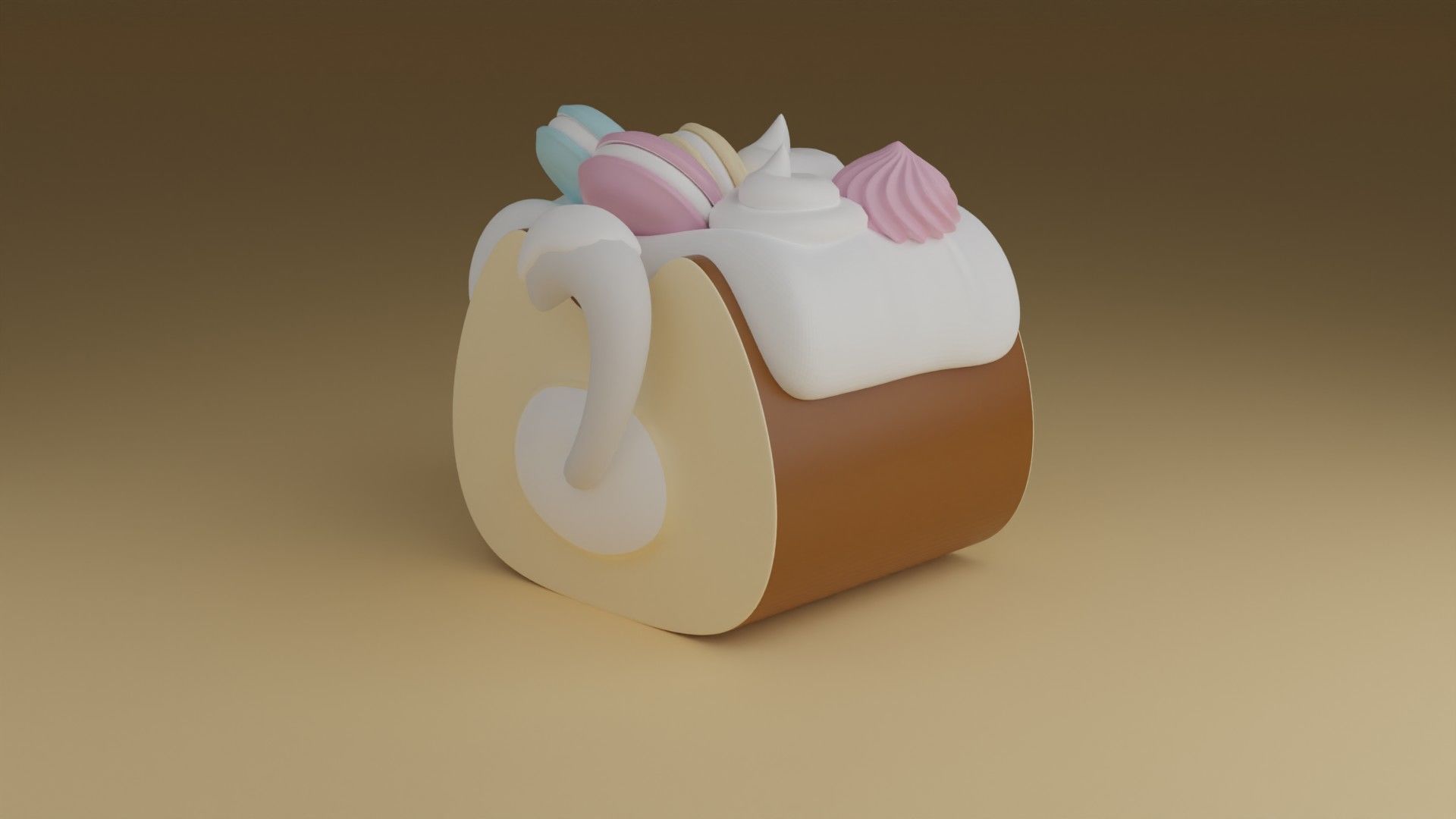 kitty cake 3D print model_9