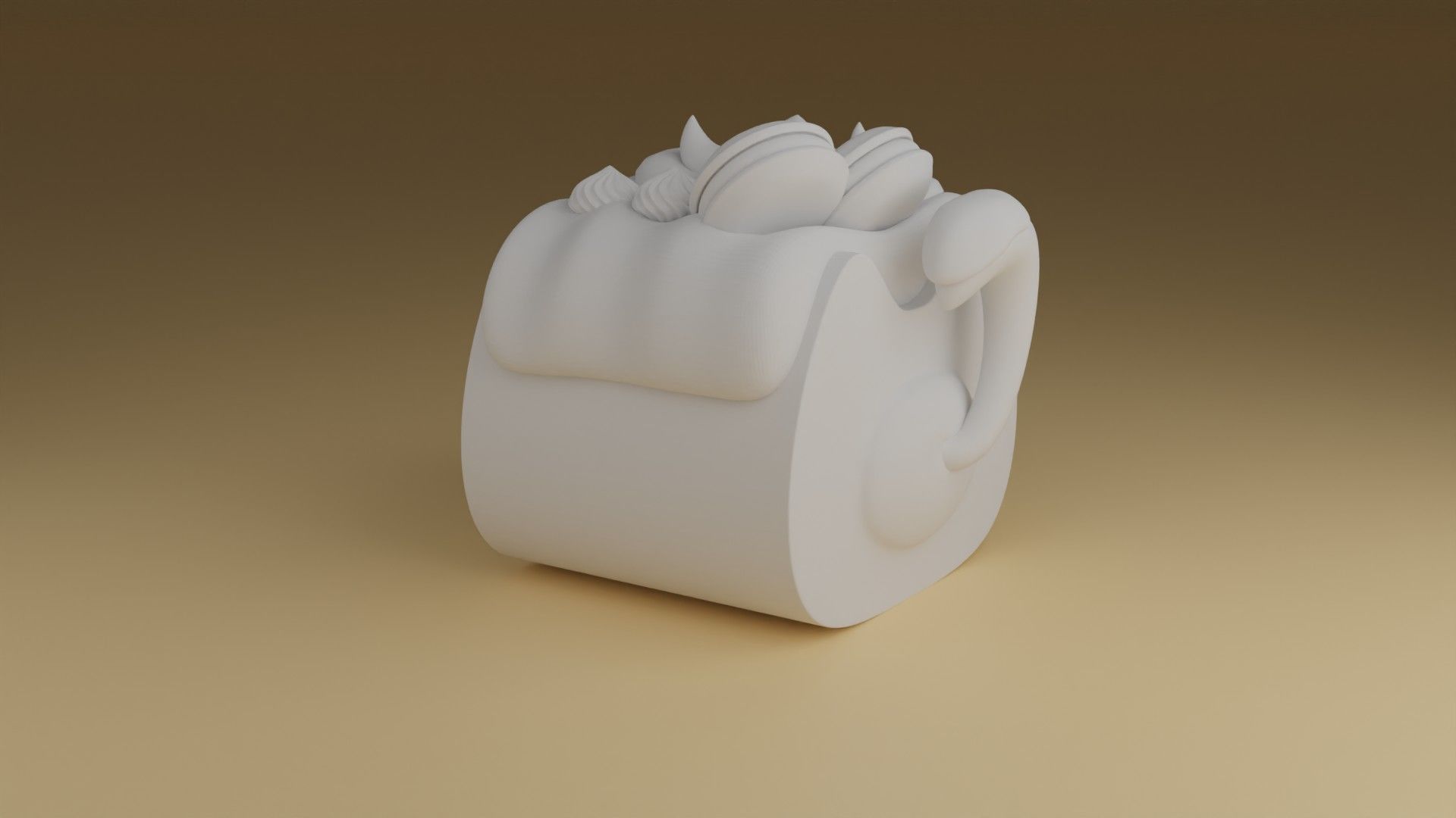 kitty cake 3D print model_4