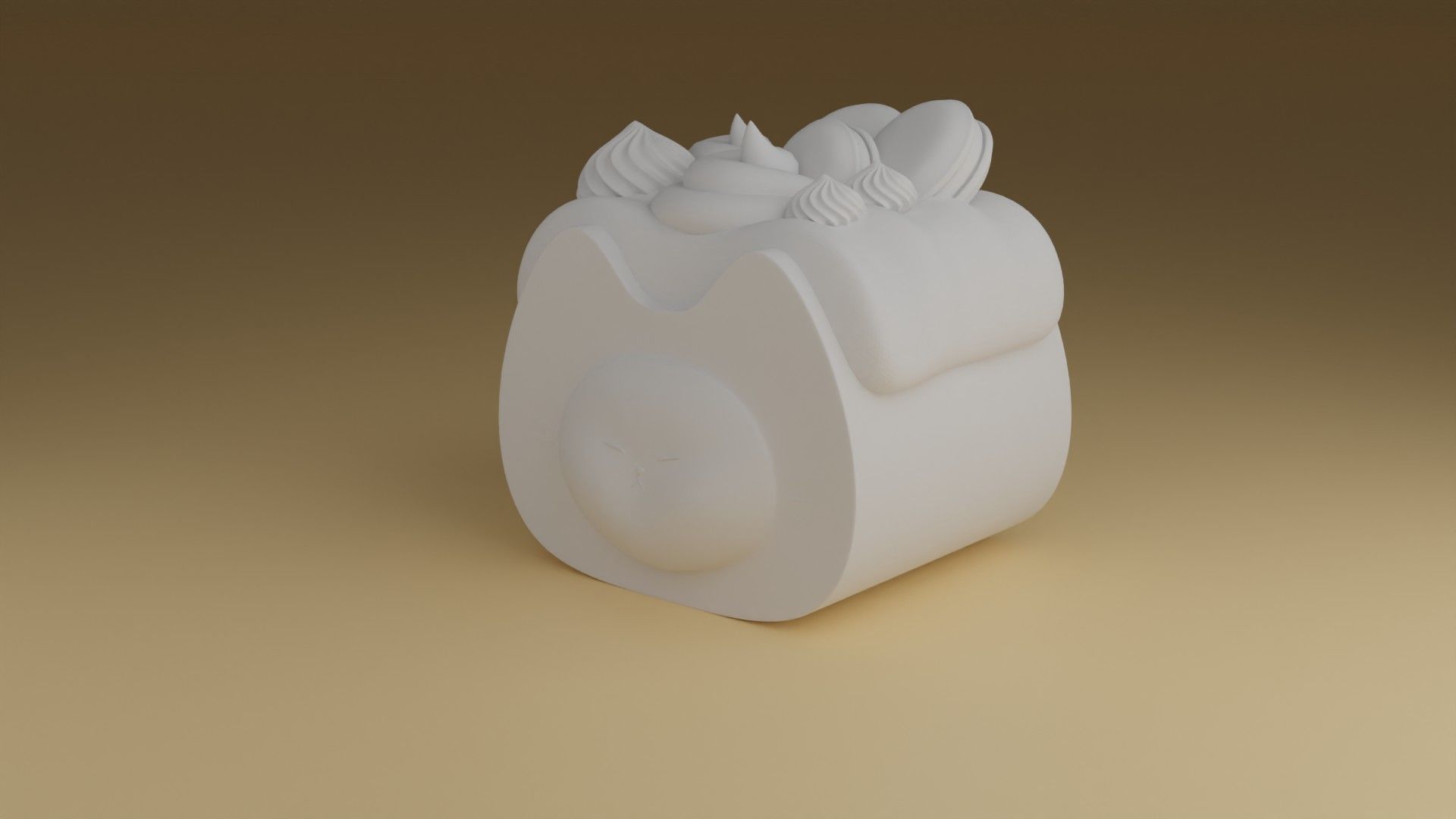 kitty cake 3D print model_5