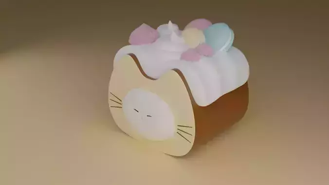 kitty cake 3D print model