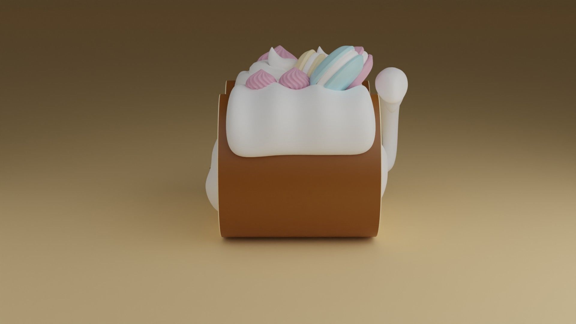 kitty cake 3D print model_12